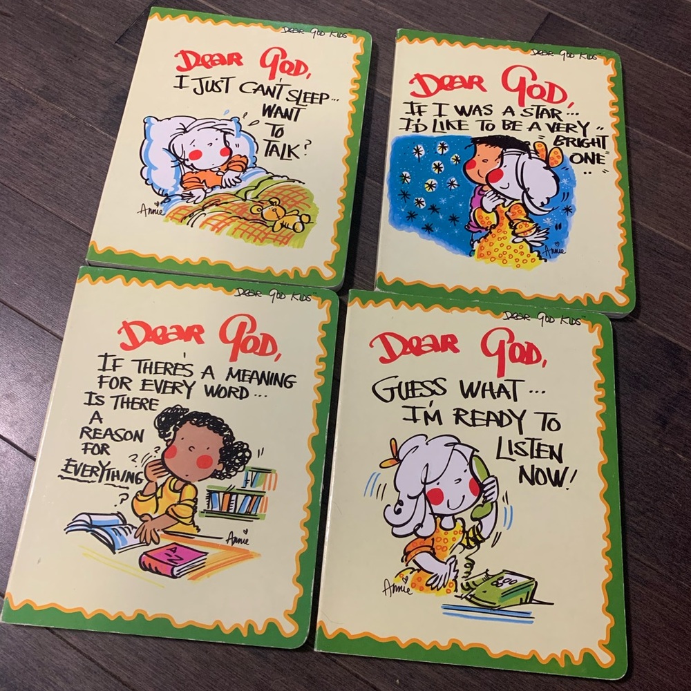Dear God kids books.